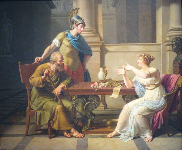 Aspasia conversa con Socrate e Alcibiade, Nicolas-André Monsiau