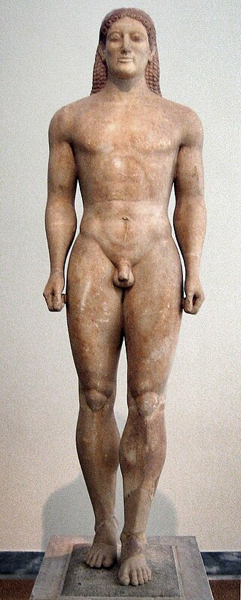 Il Kroisos Kouros, in marmo pario, rinvenuto ad Anavyssos (Grecia), risalente al 530 a.C. circa, ora esposto al Museo Archeologico Nazionale di Atene.