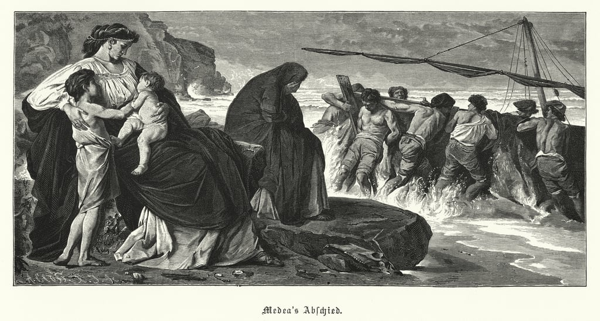 L'addio di Medea, incisione dal quadro di Anselm Feuerbach