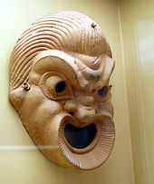 Maschera del teatro comico in terracotta, IV/III secolo a.C. (Stoà di Attalo, Atene)