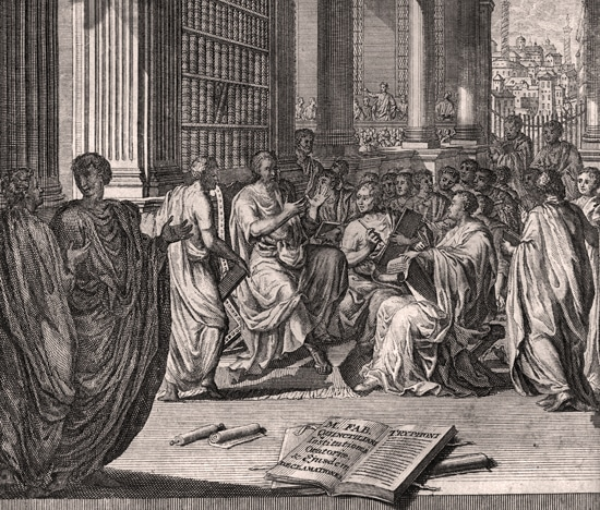 Oratori antichi in una stampa ottocentesca