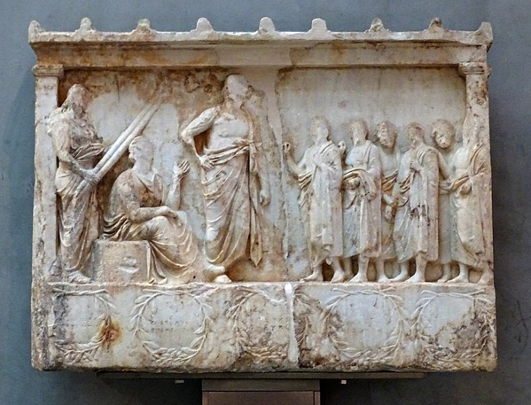 Rilievo dedicato ad Asclepio nel Museo dell'Acropoli di Atene