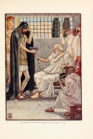 Socrate beve la cicuta, Walter Crane - The story of Greece : told to boys and girls (191-?) by Macgregor, Mary