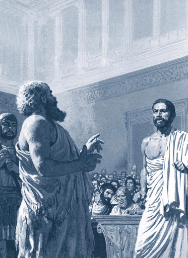Socrate si difende in tribunale