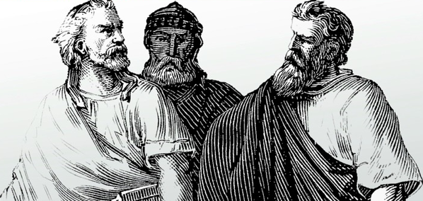 filosofi greci, incisione ottocentesca