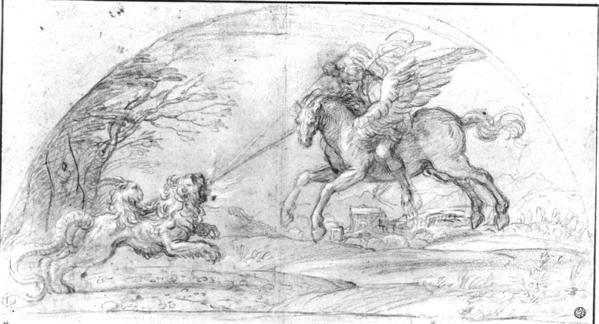 Bellerofonte uccide la Chimera, Annibale Carracci, XVI sec.