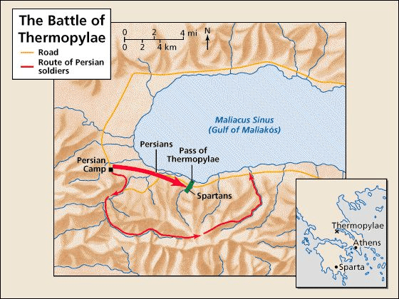 Mappa della Battaglia delle Termopili
