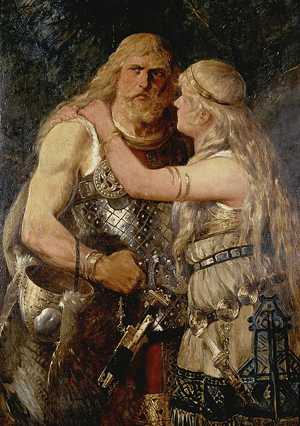 Arminio dice addio a Tusnelda,
Johannes Gehrts, 1884