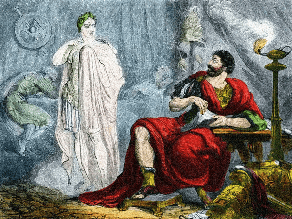 Bruto e il fantasma di Cesare, dal Giulio Cesare di Shakespeare, Atto IV Scena 3