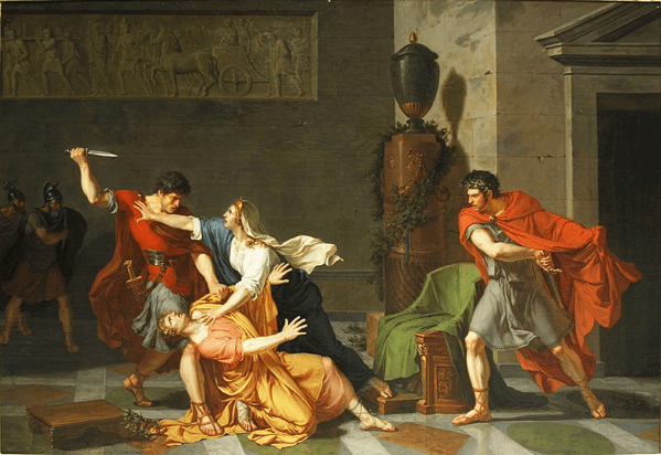 Caracalla uccide Geta tra le braccia di sua madre di Jacques Pajou - Staatsgalerie - Stoccarda