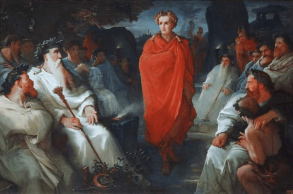 Cesare viene a trattare con i Druidi, François Hippolyte Debon, 1867