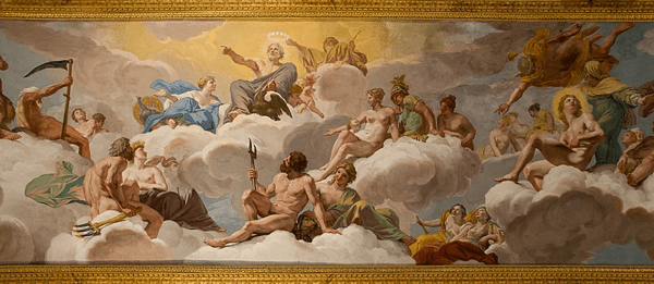 Frammento dell'affresco del soffitto Galleria Borghese, Giovanni Lanfranco