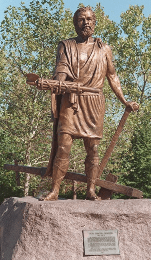 La statua di Cincinnato con il suo aratro a Cincinnati, Ohio.