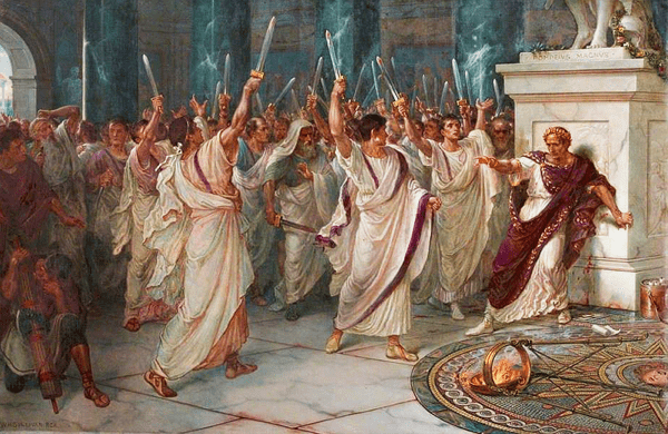 L'assassinio di Giulio Cesare, dipinto da William Holmes Sullivan, c. 1888