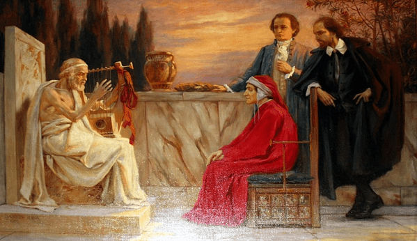 Omero insegna a cantare a Dante, Shakespeare e Goethe, Bele Čikoša Sesije, 1909
