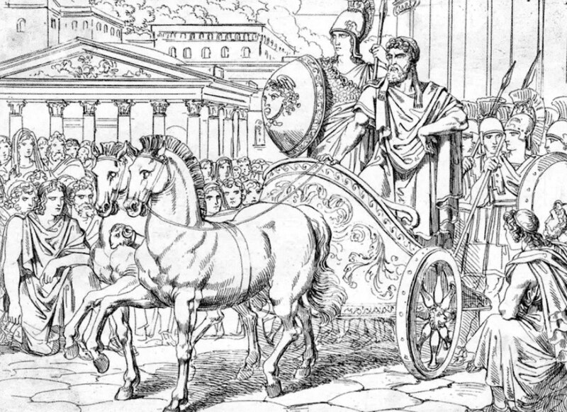 Ritorno di Pisistrato ad Atene con la falsa Minerva, M. A. Barth