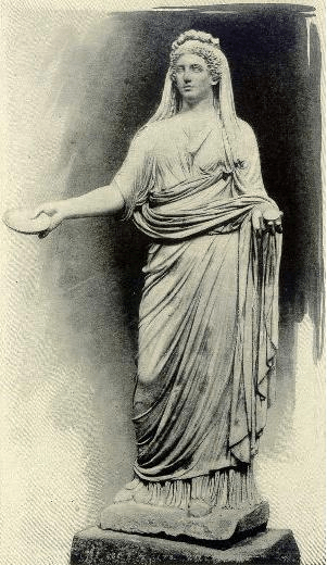 Livia, madre di Tiberio, in costume da sacerdotessa, da G. Ferrero, The Women of the Caesars, New York, 1911