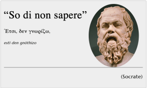 "SO DI NON SAPERE"